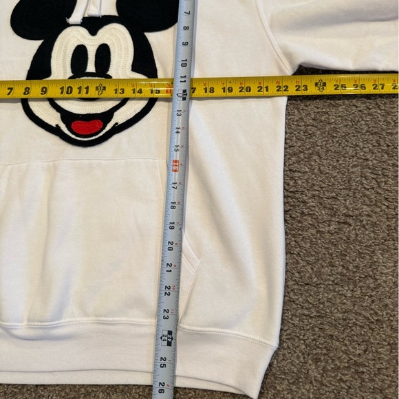 Disney White Pullover Hoodie Mickey Mouse Crochet Large - Picture 3 of 6